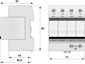 DS74R-400 - Type 2 AC surge protector - 3-phase, CITEL