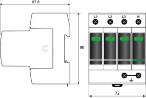 Type 1+2+3 AC surge protector : DAC1-13VG series